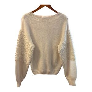 Self Contrast Cream Sweater